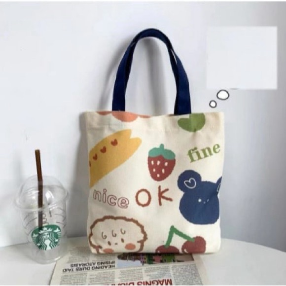 Handmade bundle Canvas Tote Bag for Mom and kids - Picture 2 of 10